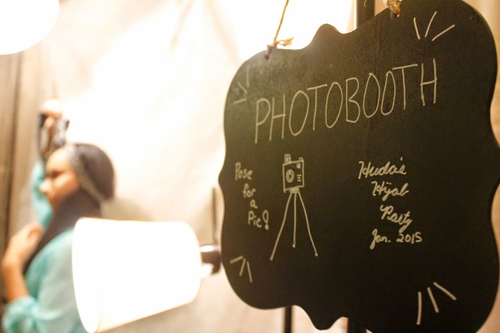 DIY photo booth set-up at a hijab party
